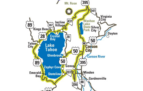 Lake Tahoe & Genoa Loop Route